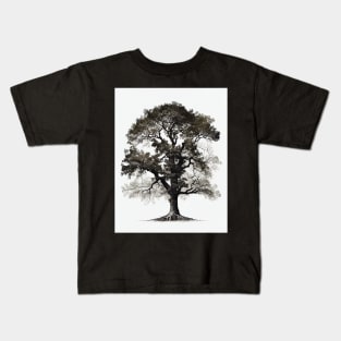 Nordic Minimalist Antique Oak Tree Art Printable Kids T-Shirt